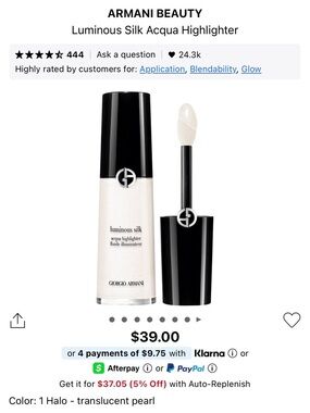 Giorgio Armani Luminous Silk Acqua Highlighter — Translucent Pearl